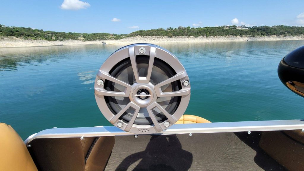 19 passenger 31ft Skyfall luxury tritoon with slide on Lake Travis