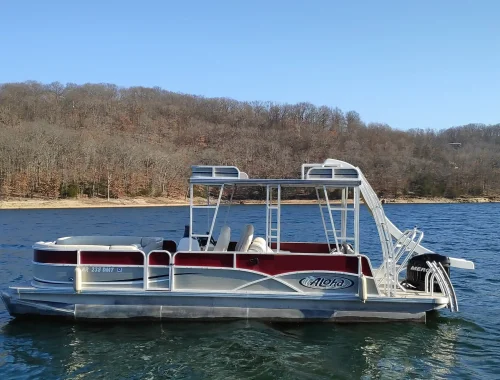 Beeracuda Party Boat on Lake Travis at Lake Travis Yacht Rentals.