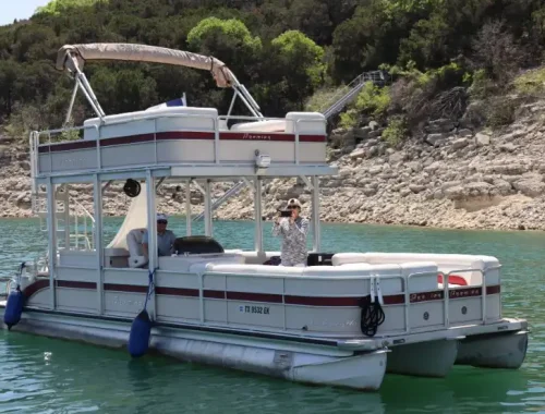 Skyfall luxury party boat with slide at Lake Travis Yacht Rentals