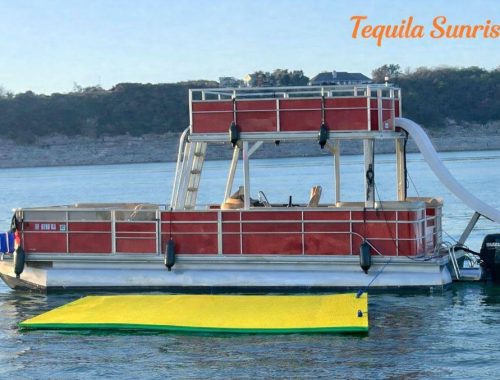 Tequila Sunrise - 15 Passenger Tritoon with waterslide